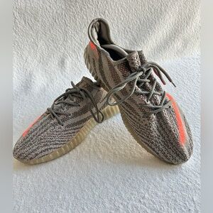 ADIDAS Yeezy Boost SPLY 350 V2 Grey Orange Cloth Sneakers Mens 11